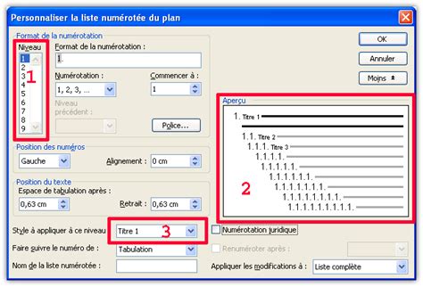    1  1|Numéroter les titres